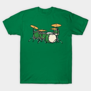 Pixel Green Sparkle Drums T-Shirt